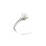 Platinum Three Stone Heart Ring, GIA