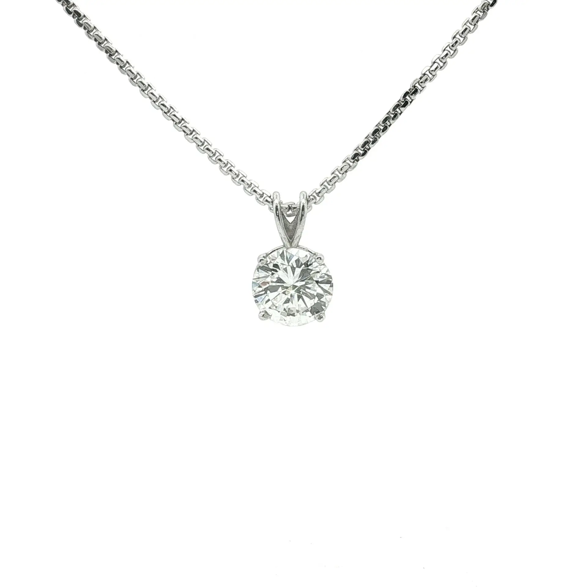 Diamond Pendant, 3 carat round diamond, soltaire