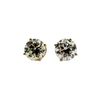 14k Yellow Gold Diamond Stud Earrings (3.00ctw)