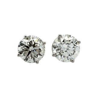 White Gold Diamond Stud Earrings 3.00ctw