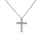 14k White Gold Diamond Cross Pendant (0.81)