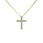 14k Yellow Gold Cross Pendant (0.44 carat)