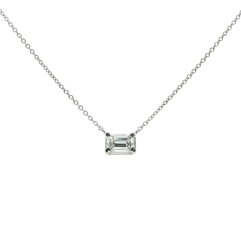 0.76 carat emerald diamond necklace