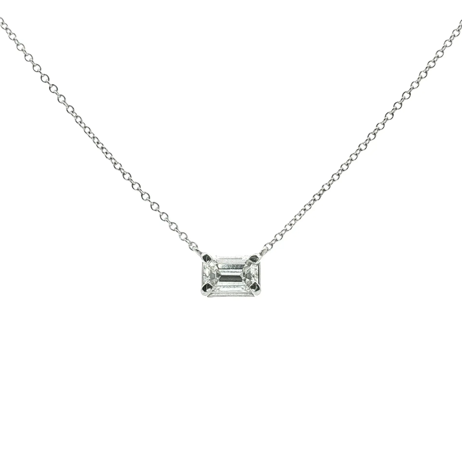 165-00114 0.76 carat emerald diamond necklace