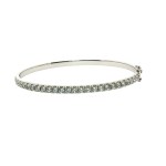 14k White Gold Diamond Bangle Bracelet (2 carat)