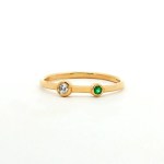 14k Emerald and Diamond Duo Ring
