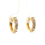 Sterling Silver Gold Plated Lab Grown Diamond Huggie Hoops (1.10ctw)