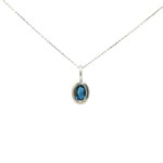 14k White Gold Sapphire Pendant