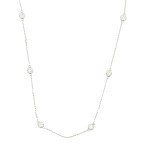 Sterling Silver Lab Grown Bezel-Set Diamond Station Necklace (2.00ctw)