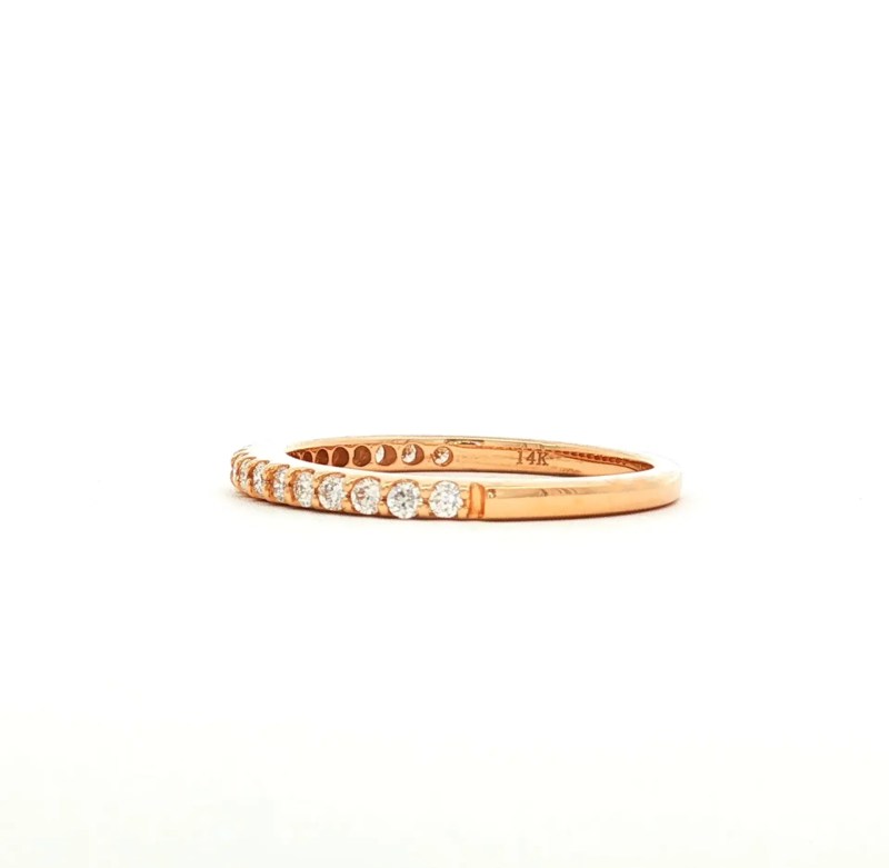 14k rose gold diamond wedding band
