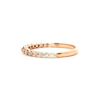 14k rose gold half-eternity wedding band