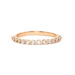 14k rose gold half-eternity wedding band