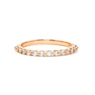 14k rose gold half-eternity wedding band