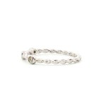 14k white gold twisted bezel-set wedding band