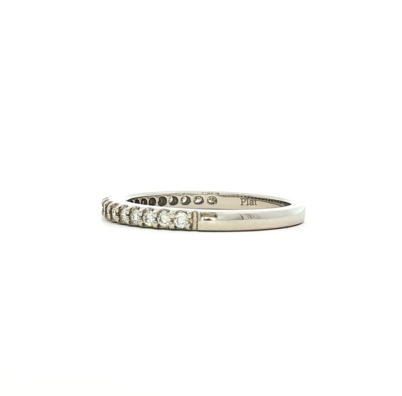 platinum diamond accented wedding band