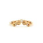 yellow gold wedding band with diamond accents