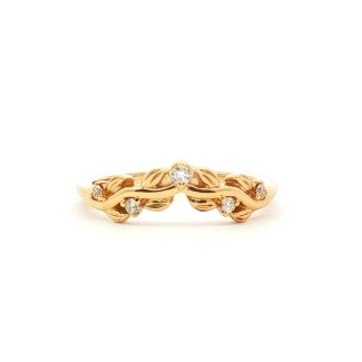 yellow gold wedding band with diamond accents