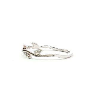 14k white gold nature-inspired wedding band