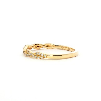 14k Yellow Gold Diamond Tiara Eternity Wedding Band
