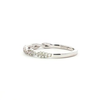 14k White Gold Diamond Twisted Wedding Band