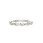 14k White Gold Diamond Twisted Wedding Band