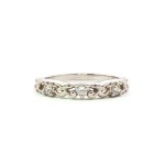 14k white gold scrollwork diamond wedding band
