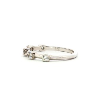14k white gold five-stone wedding band