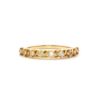 10k Yellow Gold Diamond Twisted Rope Eternity Wedding Band