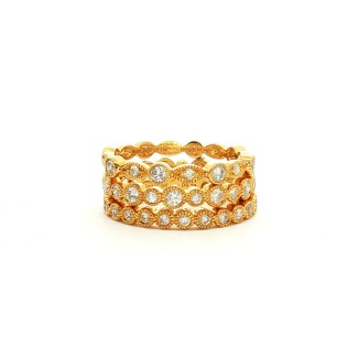18k Yellow Gold Stackable Diamond Bands