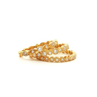 18k Yellow Gold Stackable Diamond Bands