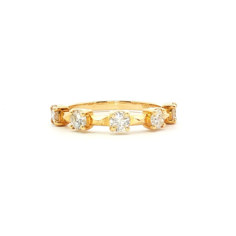 14k Yellow Gold Diamond Multi-Stone Wedding Band