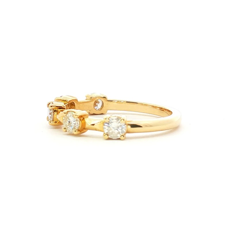 14k Yellow Gold Diamond Multi-Stone Wedding Band
