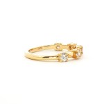 14k Yellow Gold Geometric Five-Stone Diamond Wedding Band