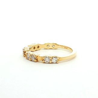 14k Yellow Gold Diamond Multi-Stone Wedding Band