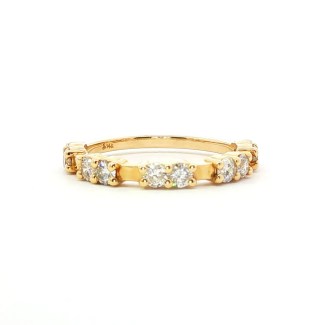14k Yellow Gold Diamond Multi-Stone Wedding Band
