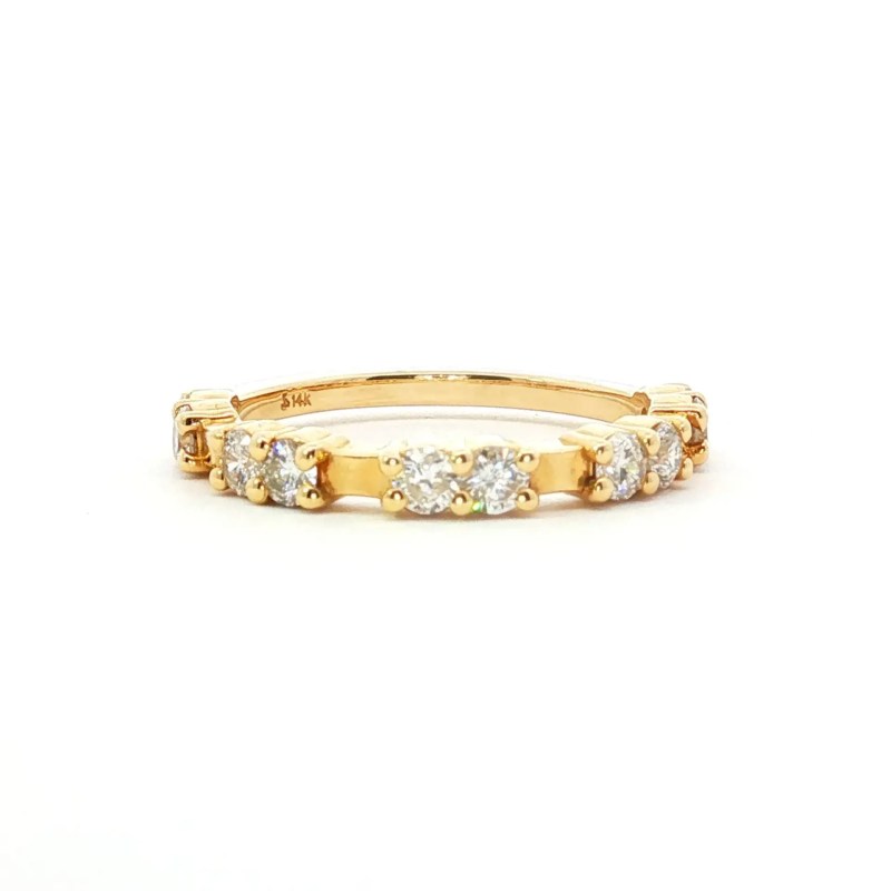 14k Yellow Gold Diamond Multi-Stone Wedding Band