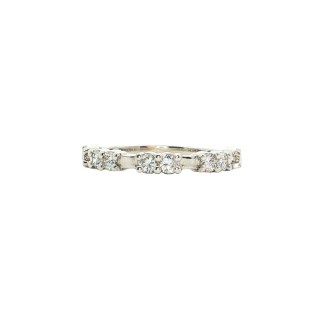 14k white gold diamond wedding band