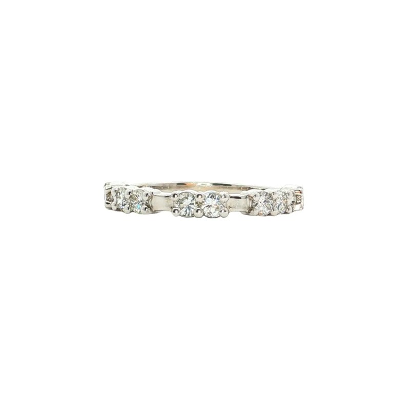 14k white gold diamond wedding band
