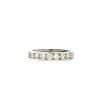 14k white gold channel-set wedding band