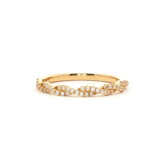 18k Yellow Gold Diamond Twisted Eternity Wedding Band
