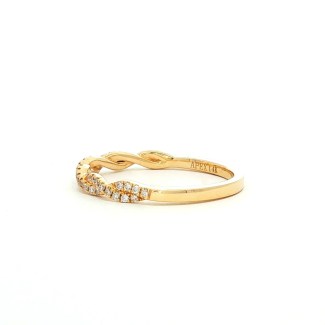 18k Yellow Gold Diamond Twisted Eternity Wedding Band