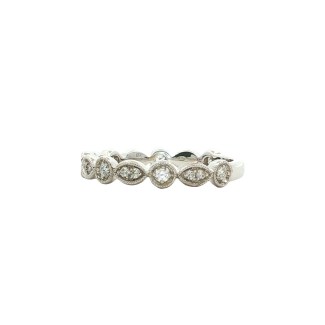14k white gold diamond wedding band