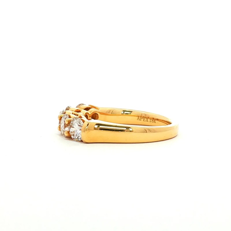 18k Yellow Gold Diamond Five-Stone Wedding Band