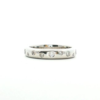 14k white gold diamond wedding band