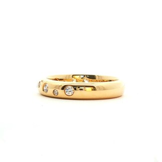 14k yellow gold bezel set wedding band