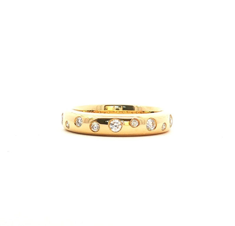 14k yellow gold bezel set wedding band