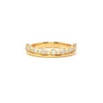 14k Yellow Gold Diamond Tiara Eternity Wedding Band