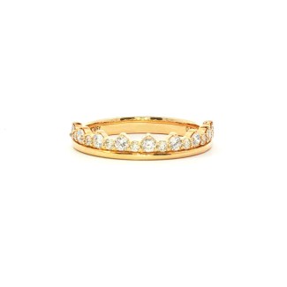14k Yellow Gold Diamond Tiara Eternity Wedding Band