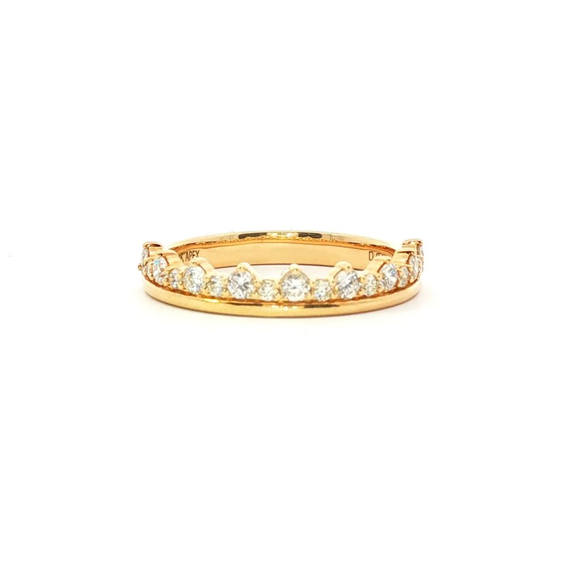 14k Yellow Gold Diamond Tiara Eternity Wedding Band