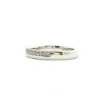 14k white gold accented wedding band